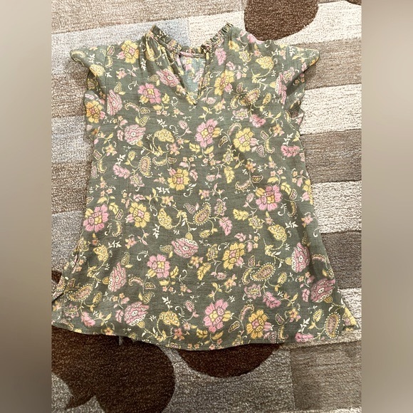 Nanette by Nanette Lepore Pleated Flutter Sleeve Blouse in Prairie Sage - Picture 7 of 8